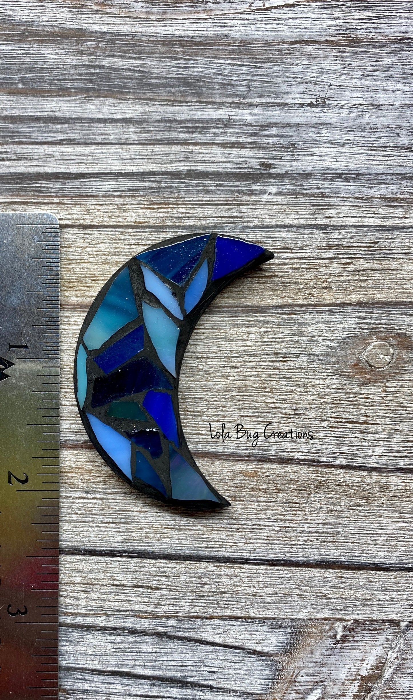 Mini Sun or Moon -Glass Mosaic Magnet