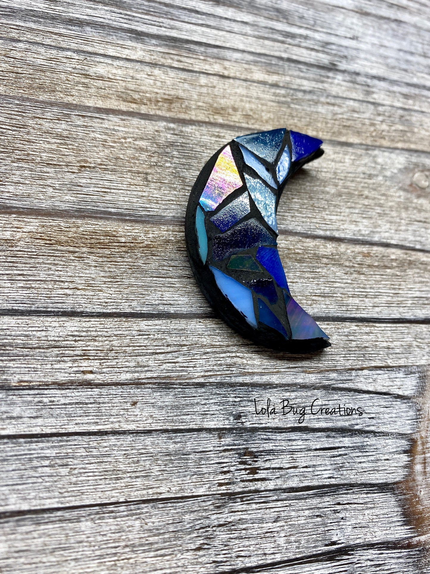 Mini Sun or Moon -Glass Mosaic Magnet