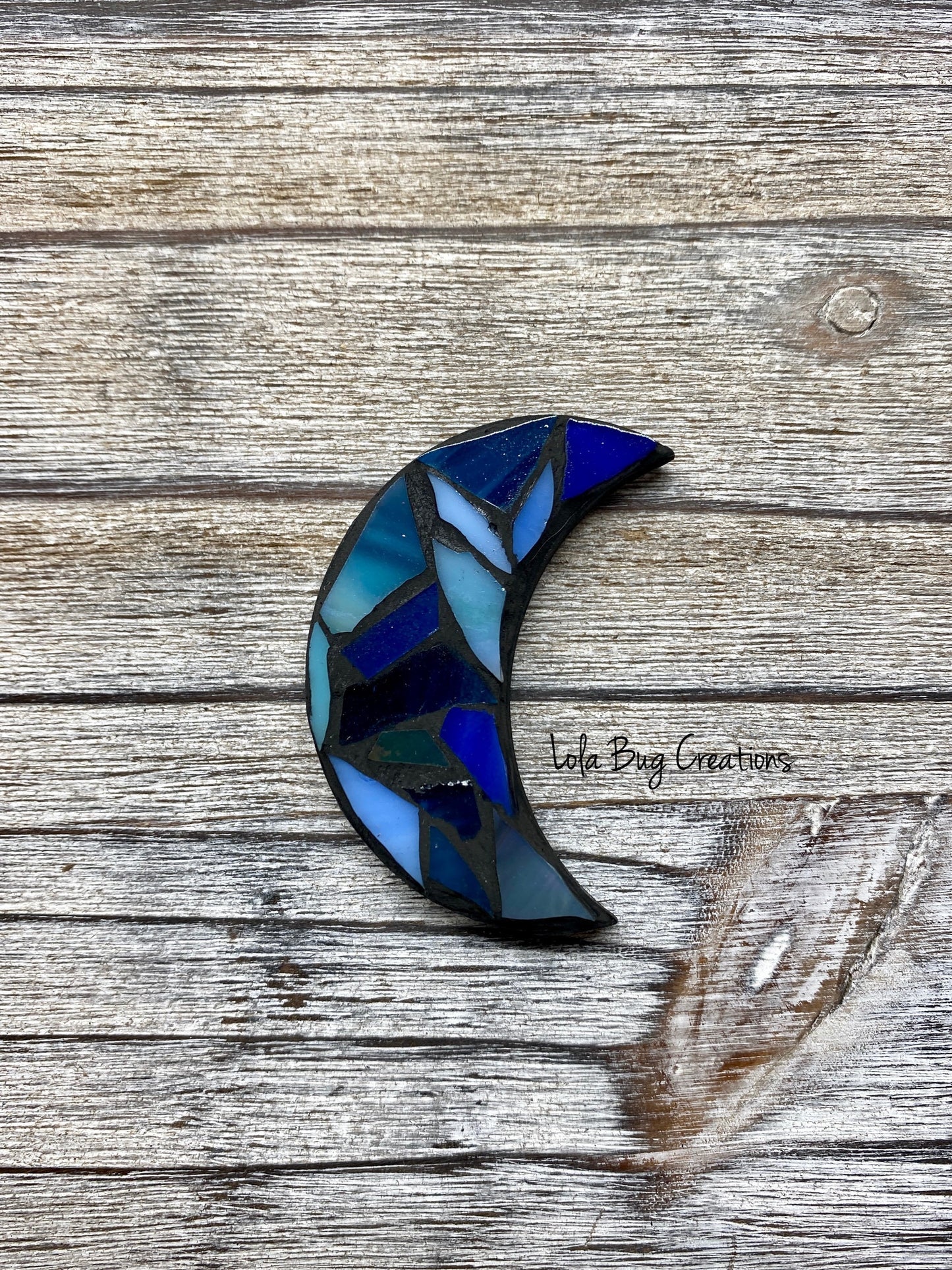 Mini Sun or Moon -Glass Mosaic Magnet