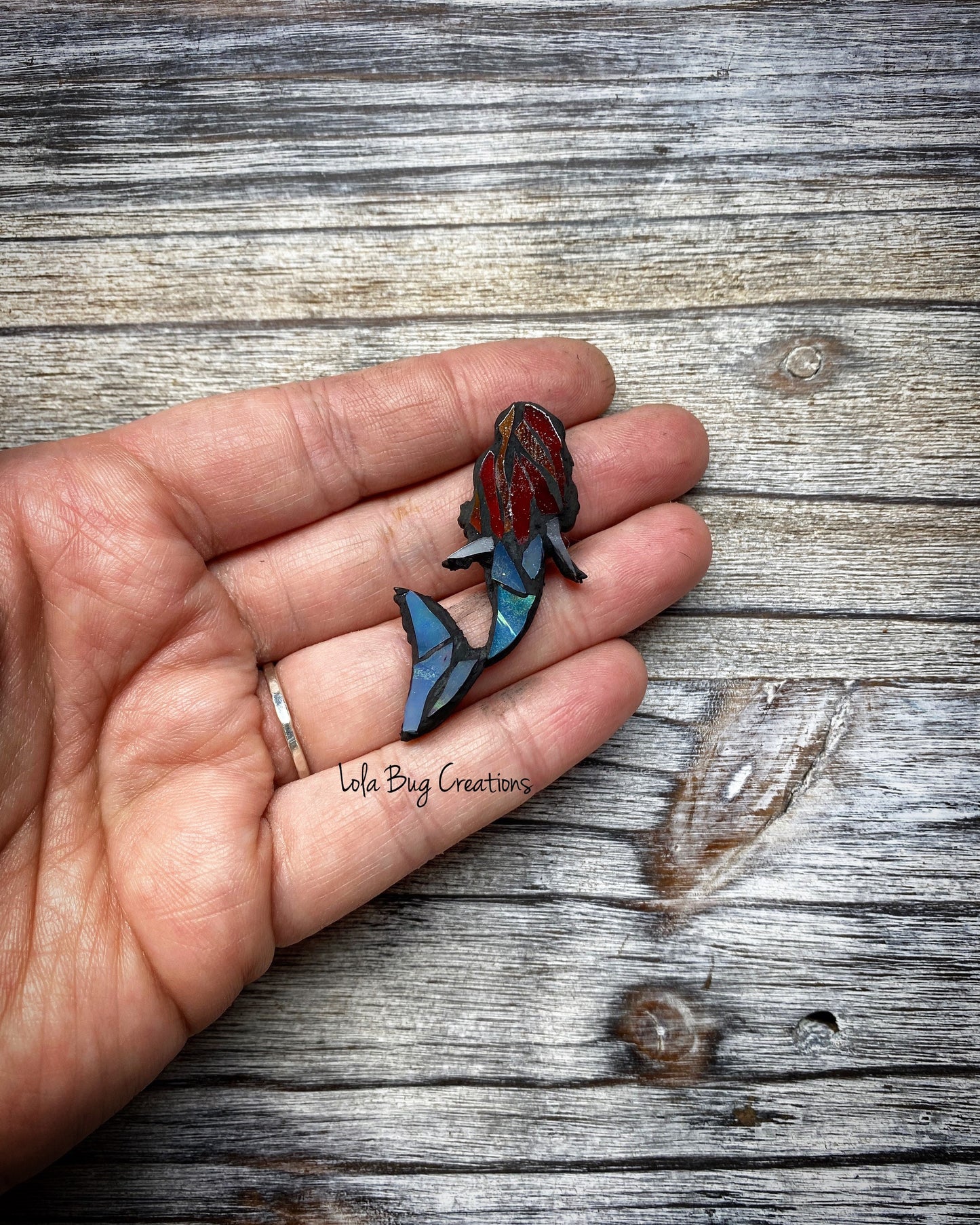 Mini Mermaid -Glass Mosaic Magnet