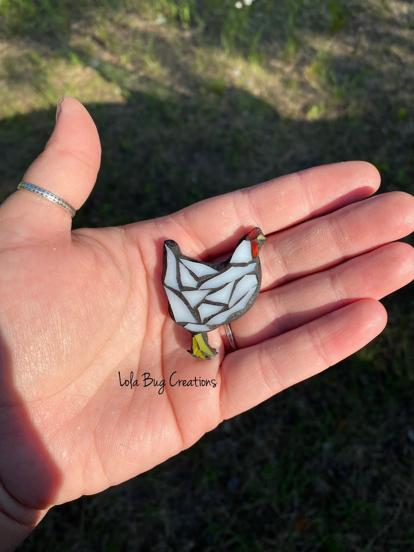 Mini Chicken -Glass Mosaic Magnet