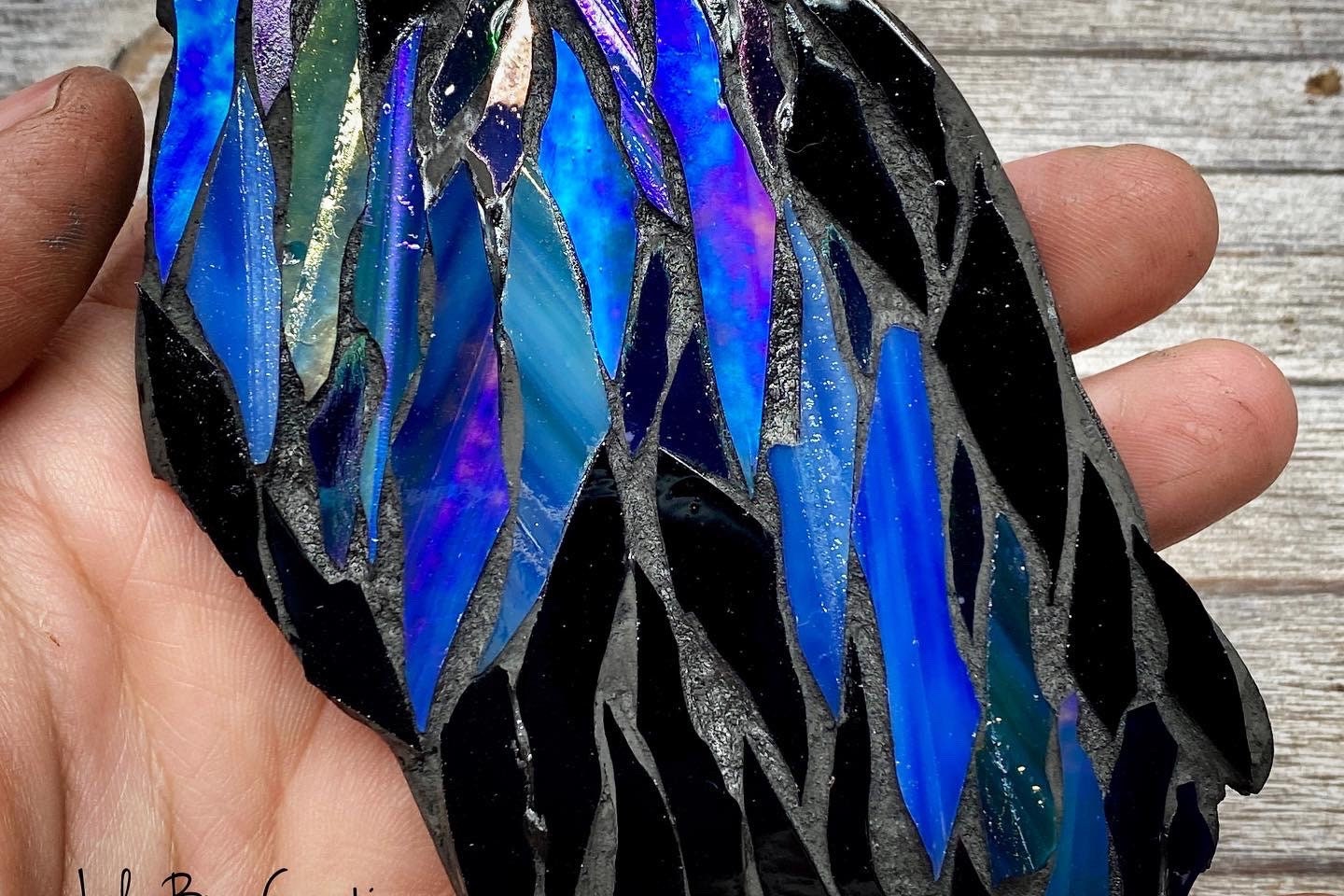 Northern Lights Raven Black Studious Glass Mosaic