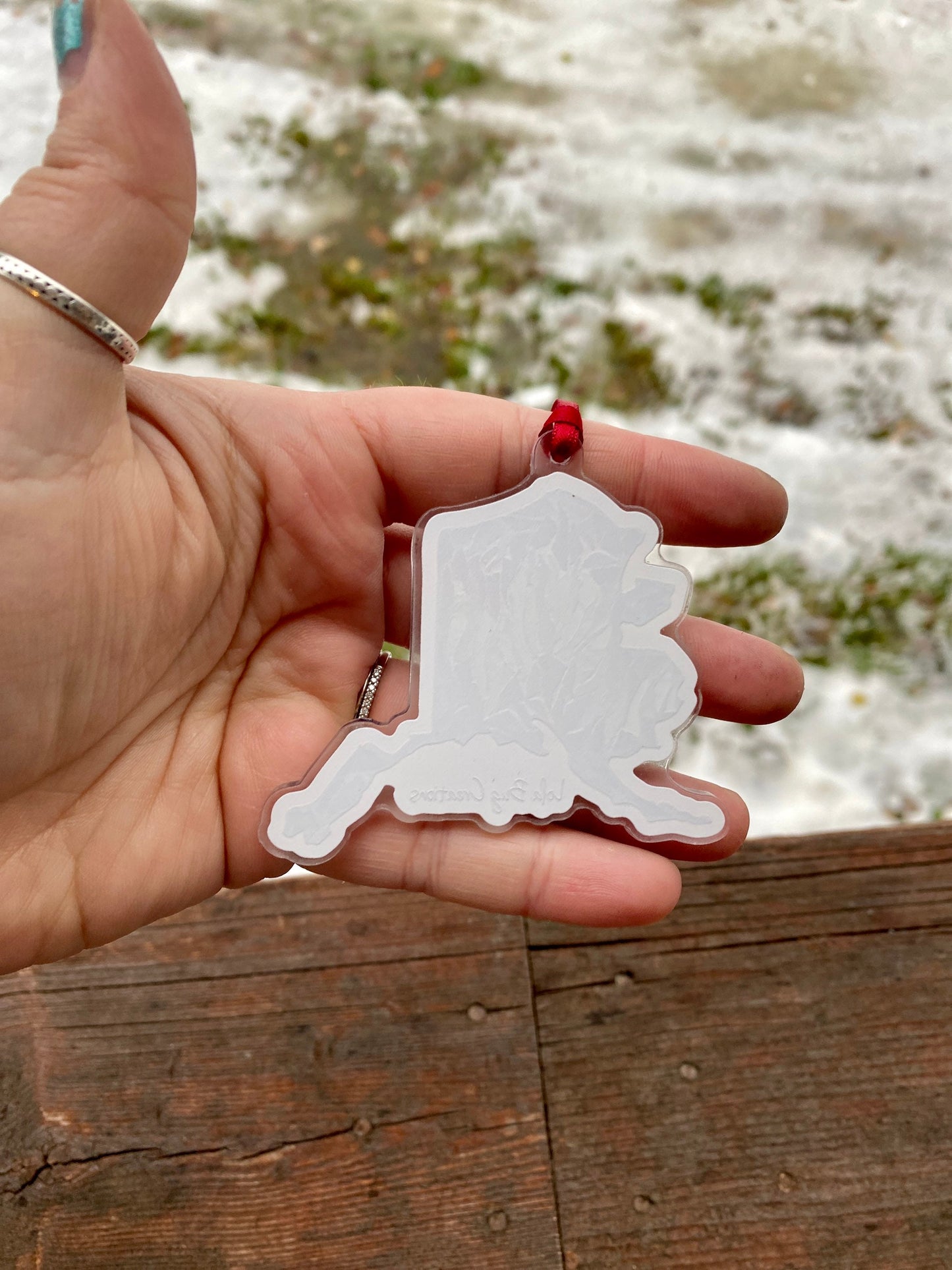 Northern Lights Alaska acrylic ornament