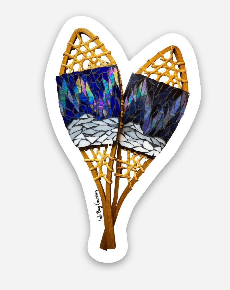 Mini snowshoe heart Vinyl Sticker