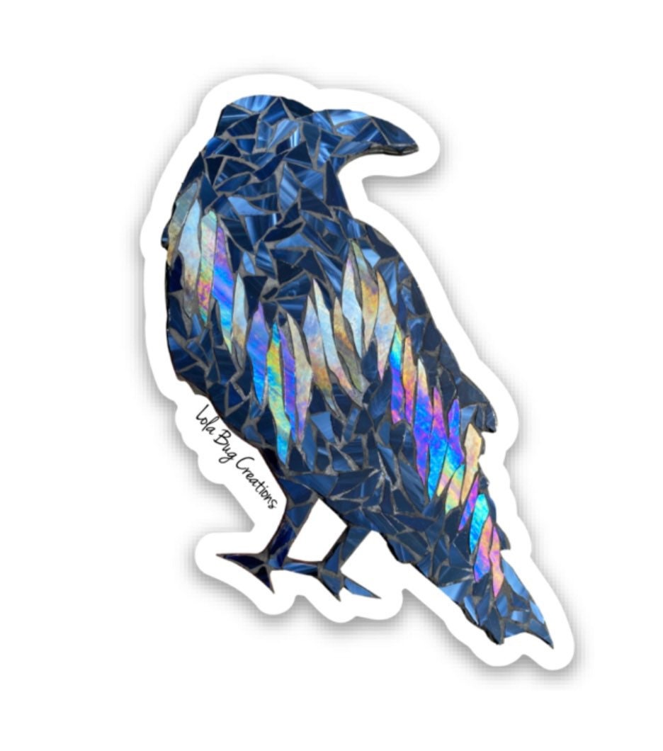 Studious Northern Lights Raven MINI vinyl sticker