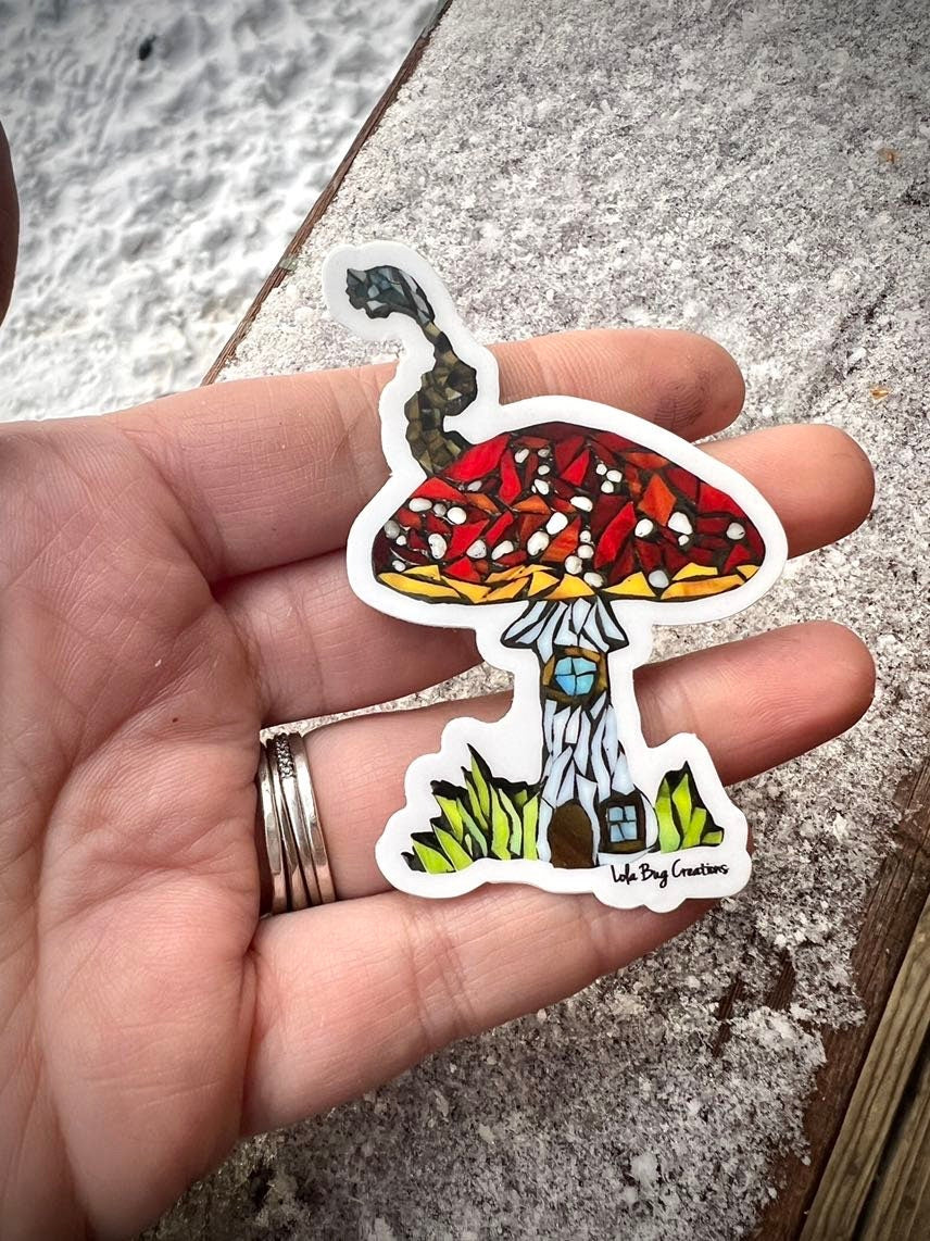 Amanita Mushroom House Vinyl Sticker