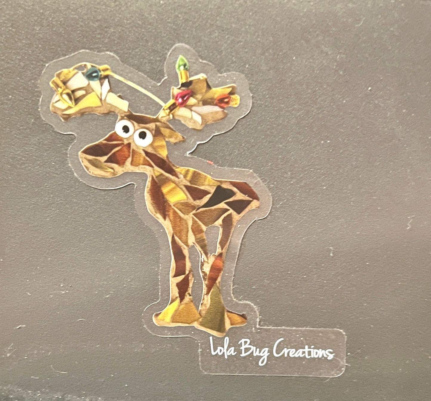 Clear Christmas lights on antlers Moose vinyl sticker