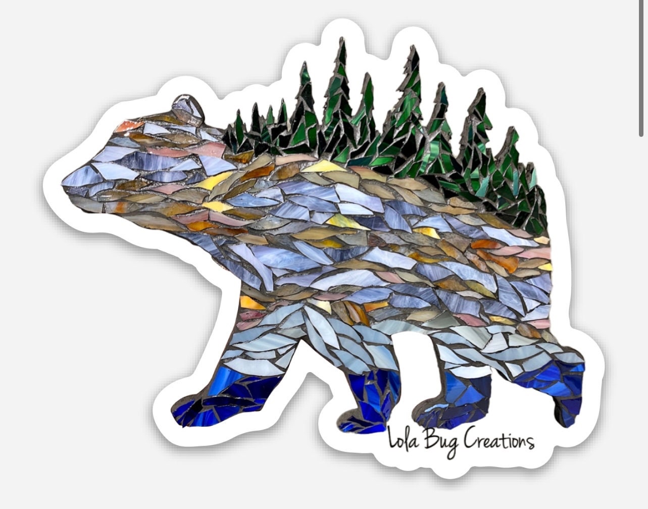 Bear Sky and Trees Vinyl Sticker