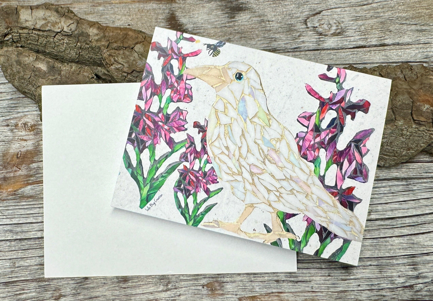 White Raven Fireweed Note Card