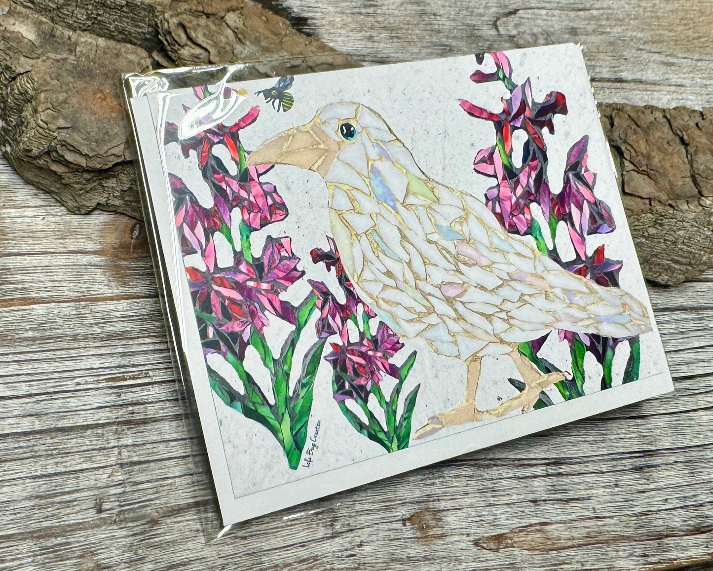 White Raven Fireweed Note Card