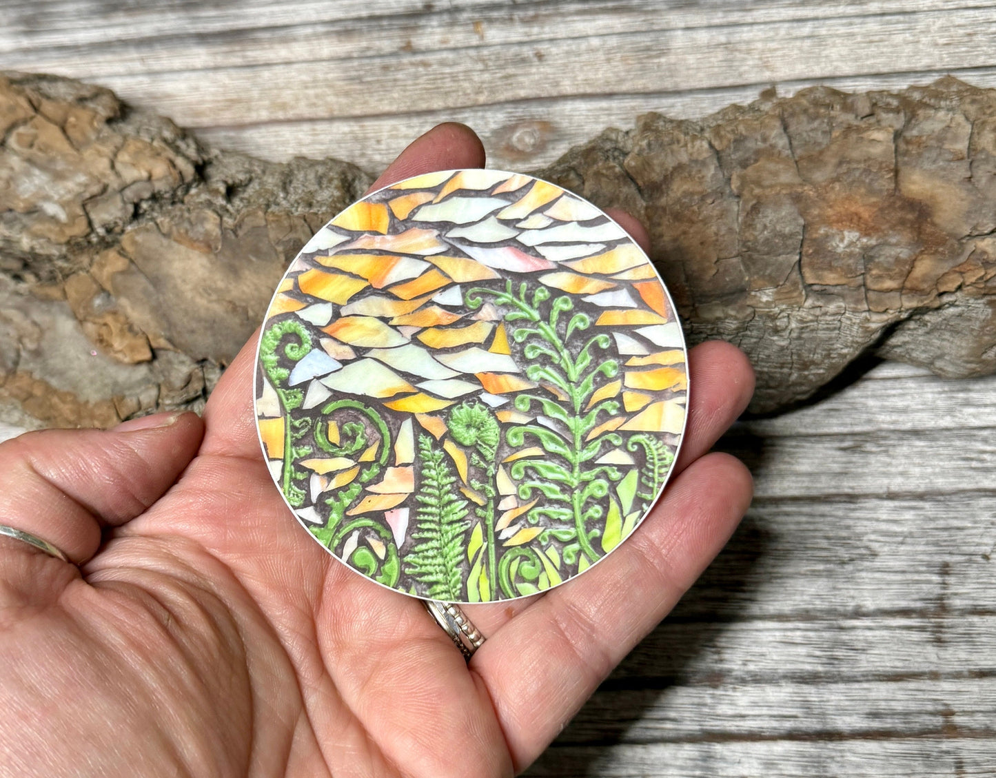 Sunset Fiddlehead Fern Vinyl Sticker