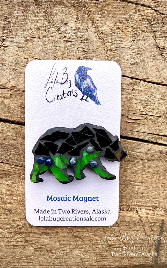 Mini Blueberry bear  -Glass Mosaic Magnet (Copy)