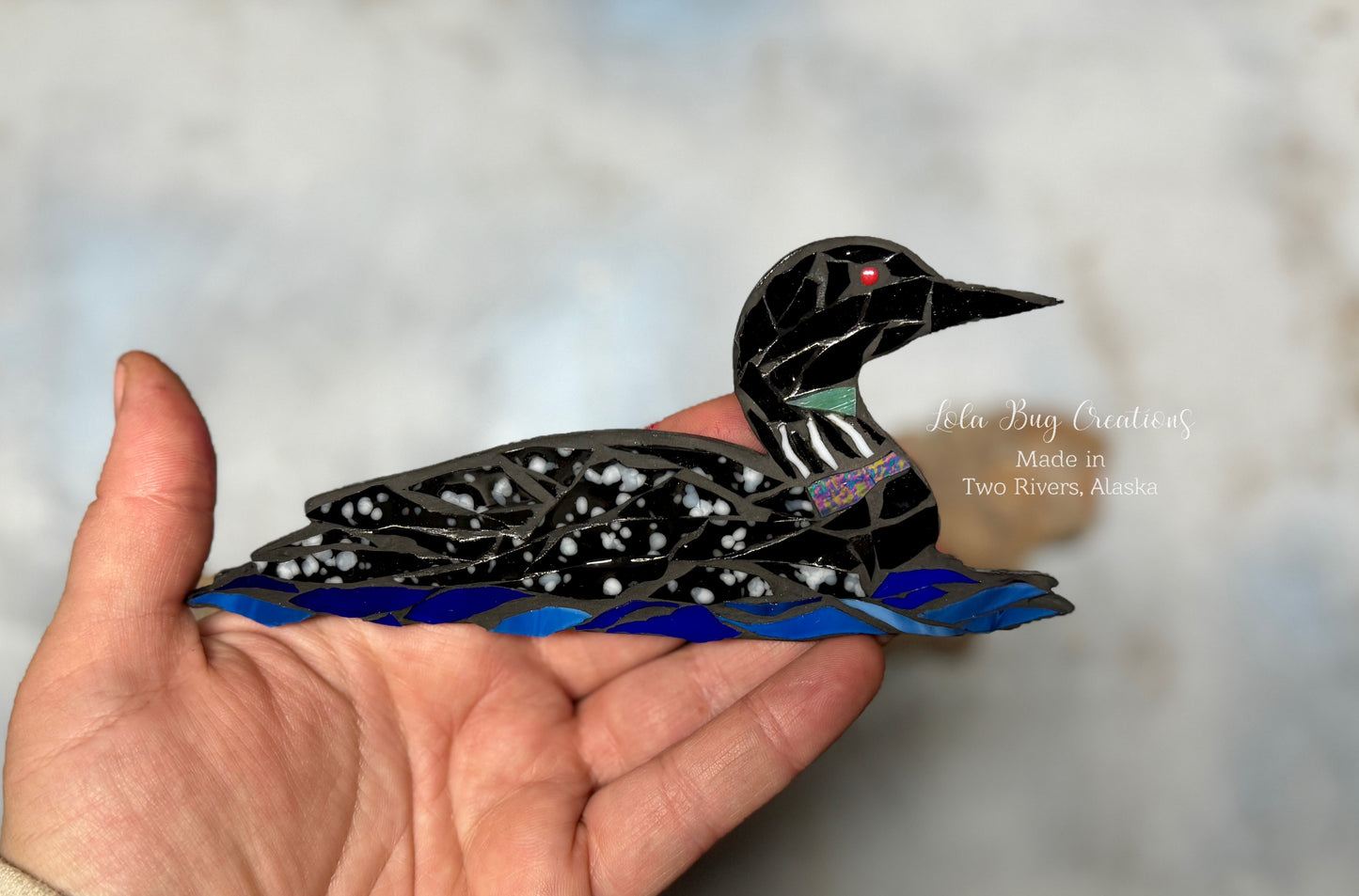 Loon Magnet and/ or Hanging glass mosaic