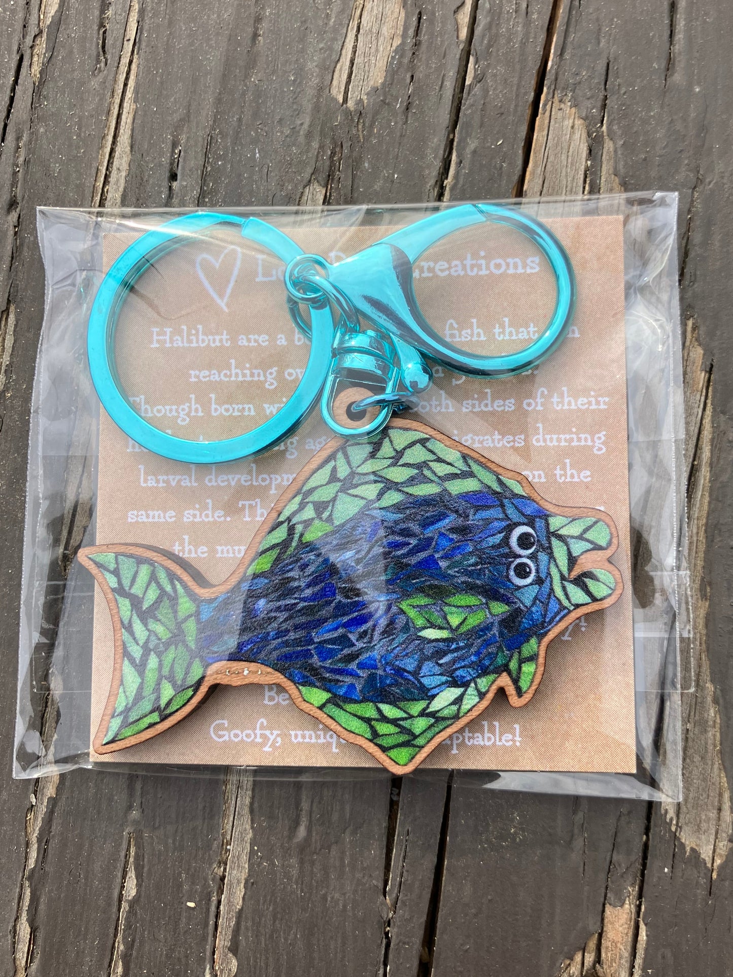 Halibut Wood Keychain