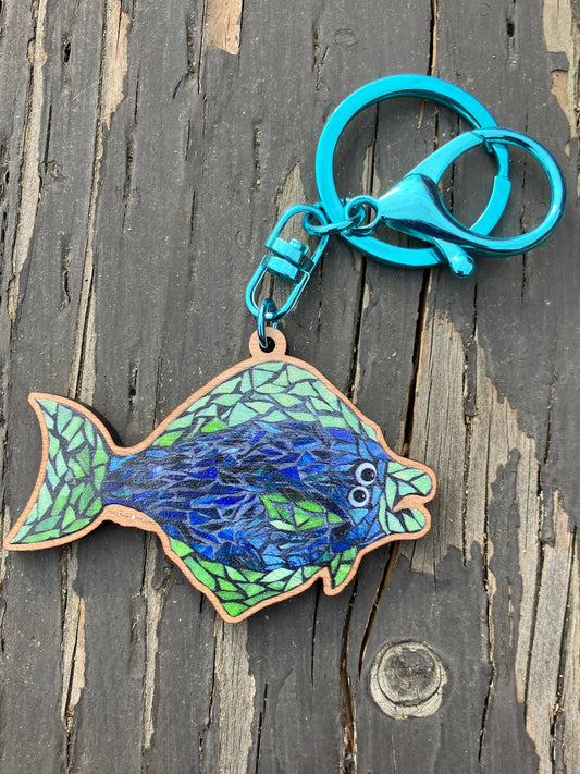 Halibut Wood Keychain