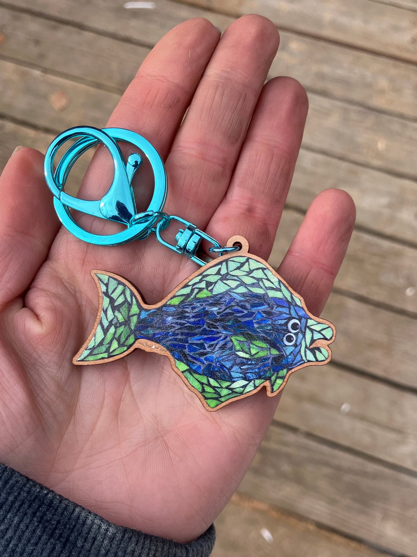 Halibut Wood Keychain