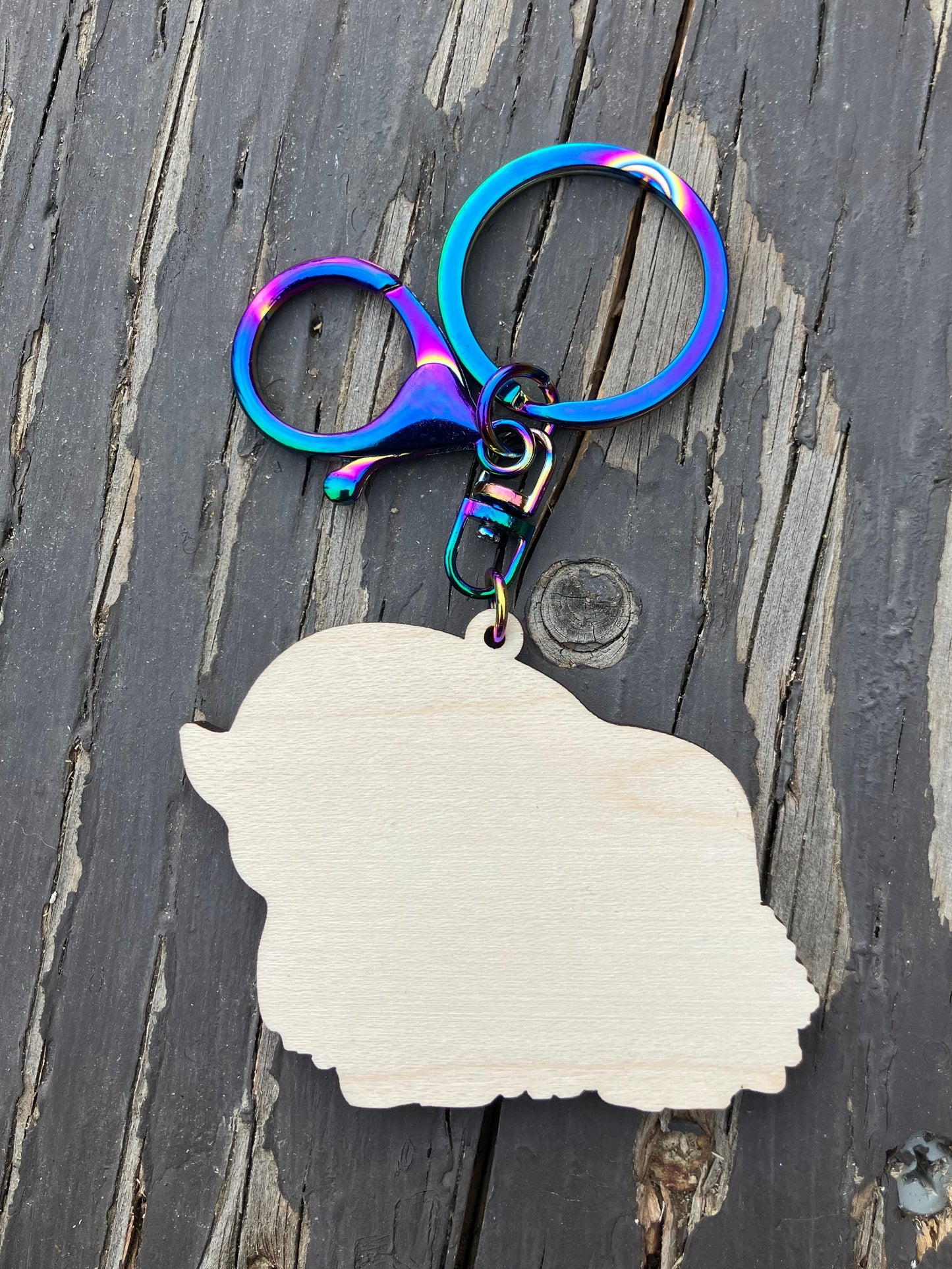 Musk Ox Wood Keychain