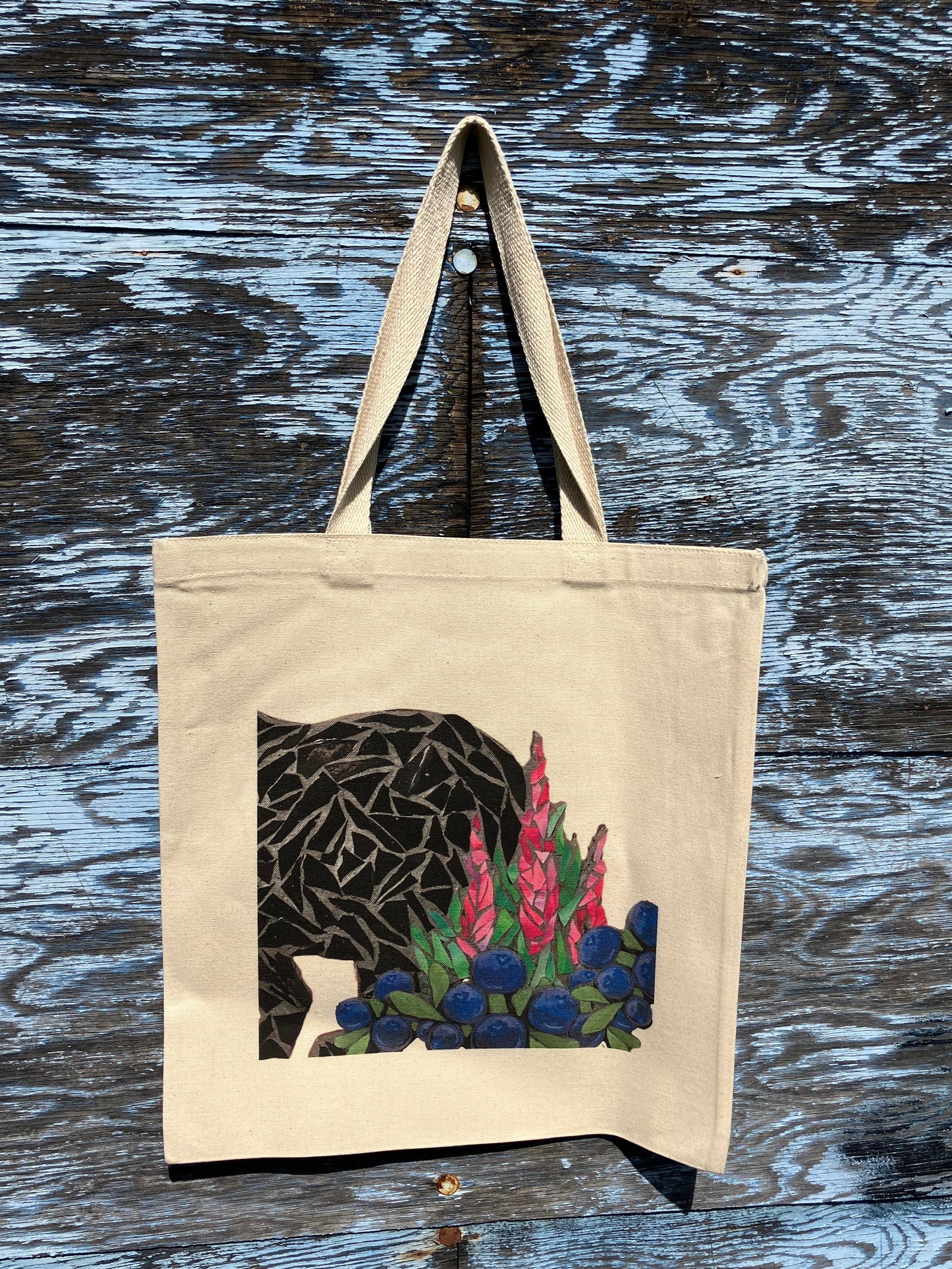 Black Bear Blueberry tote bag