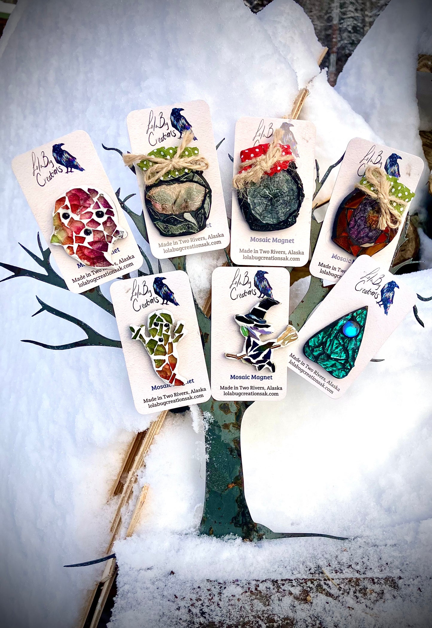 Spooky Mosaic Mini Magnets
