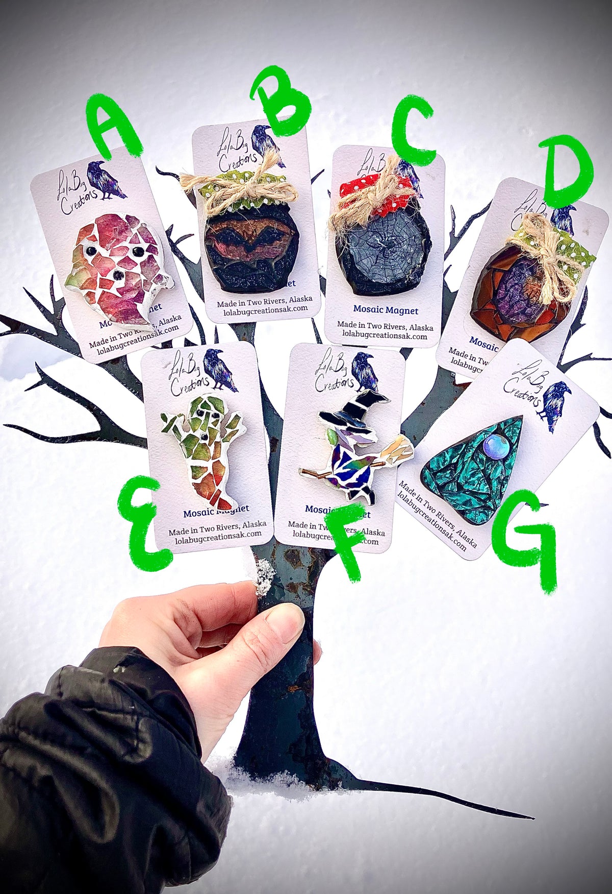 Spooky Mosaic Mini Magnets