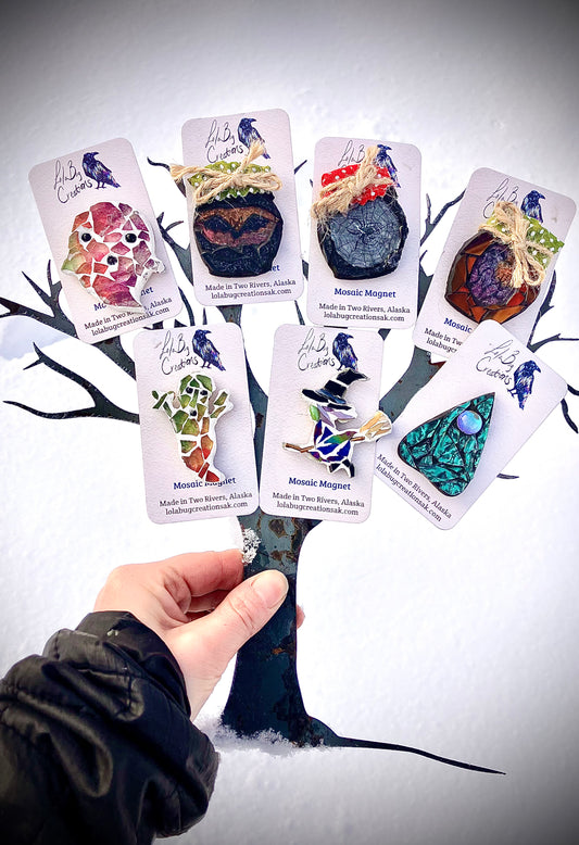 Spooky Mosaic Mini Magnets
