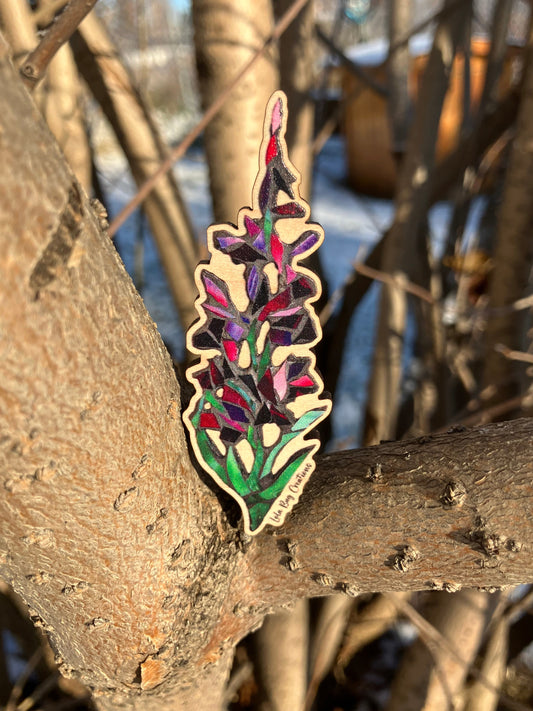 Fireweed Wood Magnet