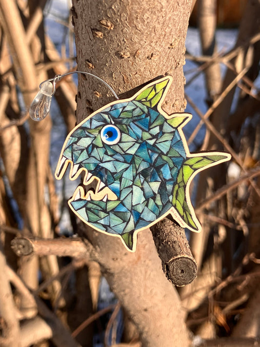 Angler Fish Wood Magnet