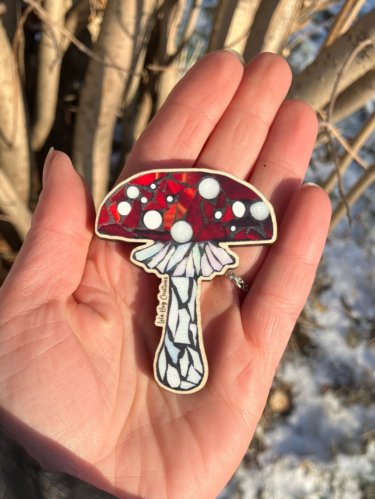 Amanita Mushroom Wood Magnet