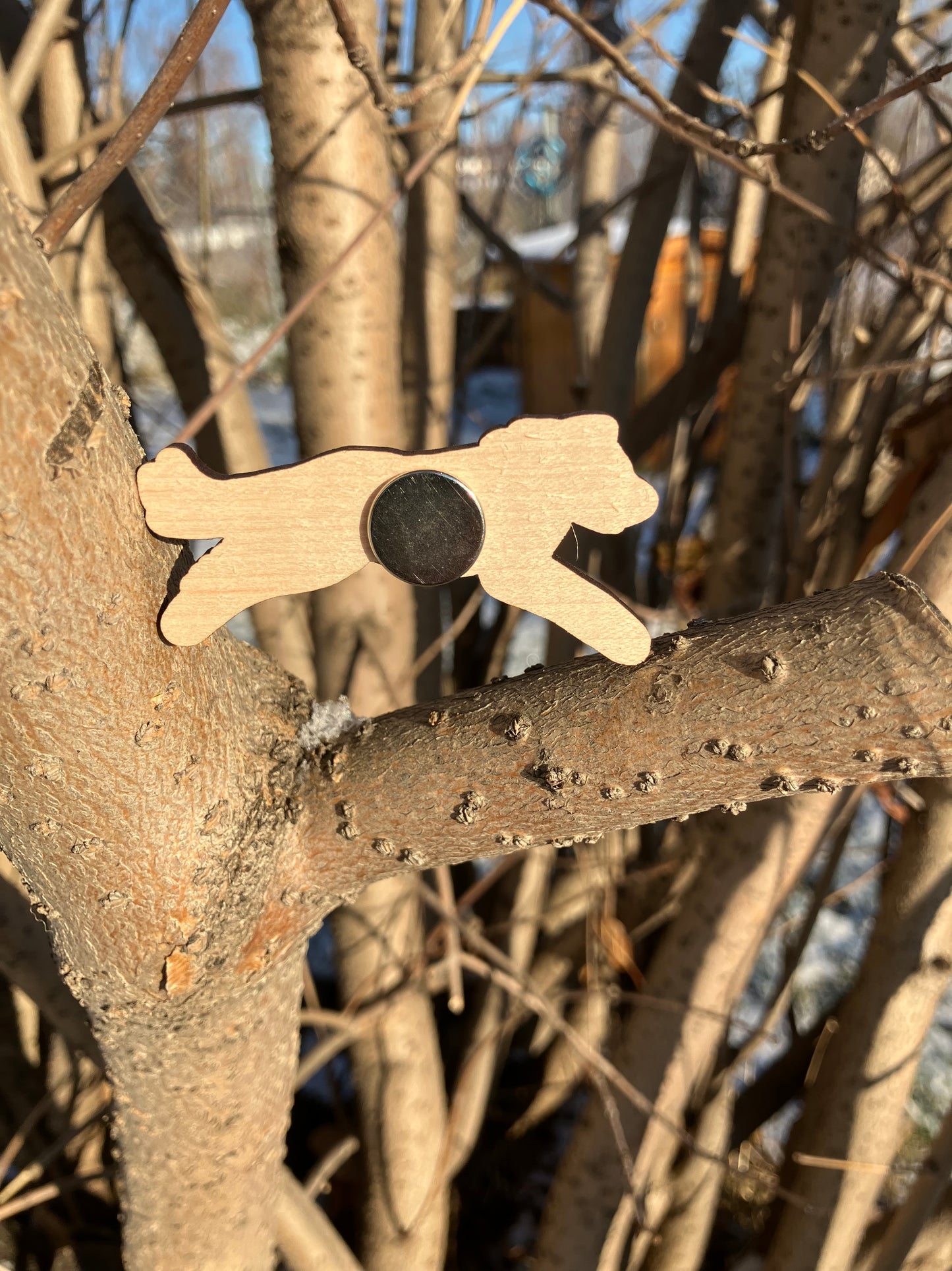 Husky Wood Magnet