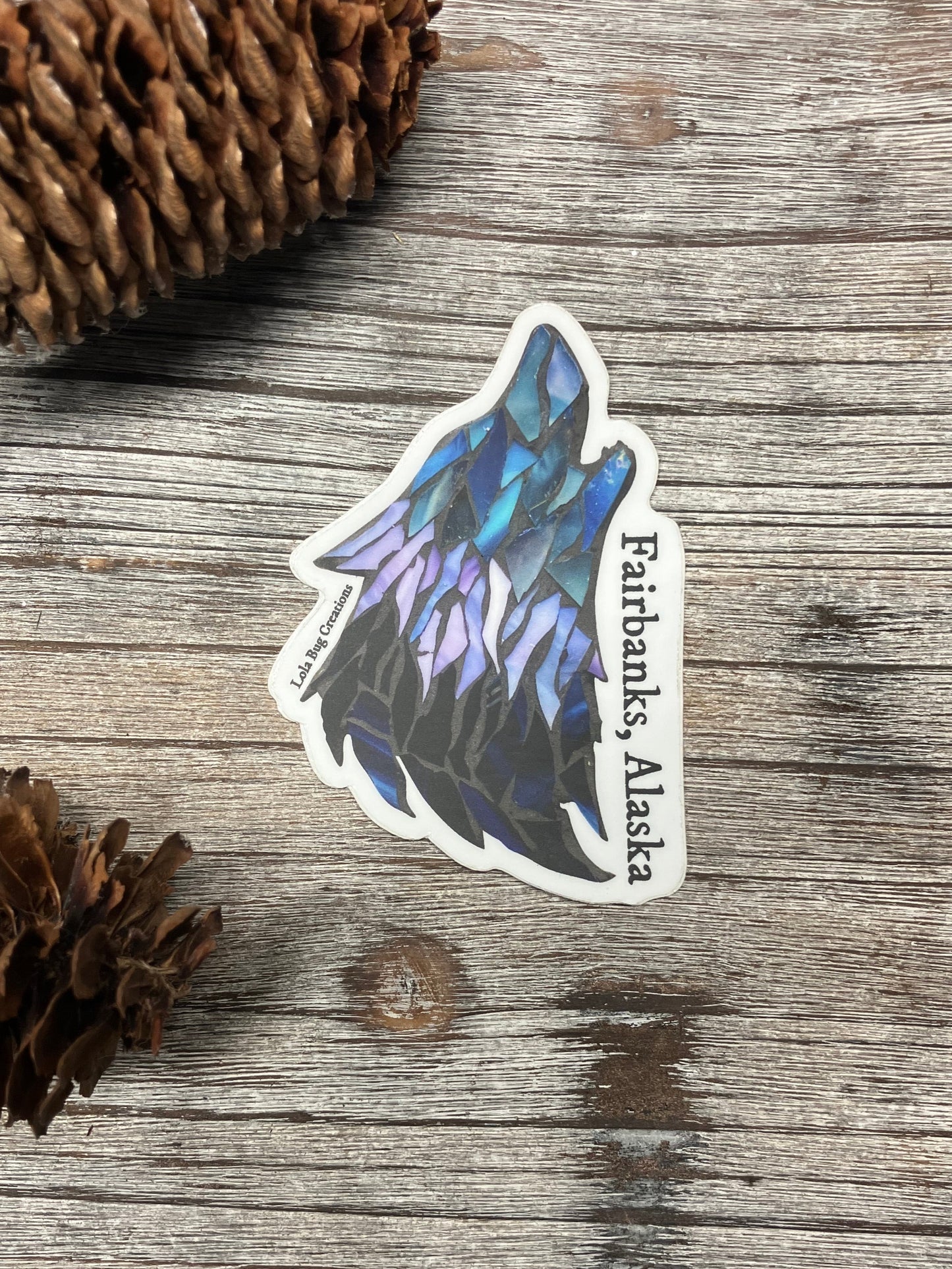 Wolf Howling Vinyl Sticker Fairbanks, Alaska