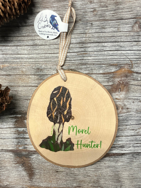 Morel Hunter Birch Ornament