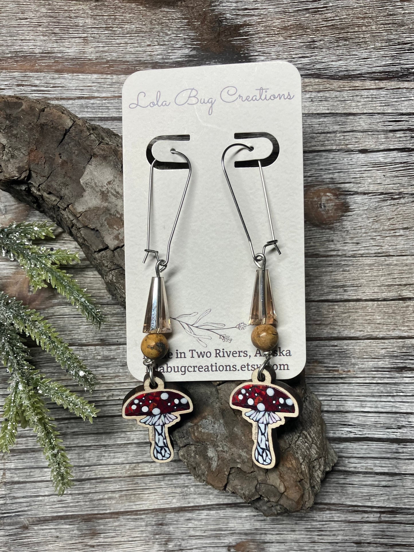 Amanita Wood Earrings