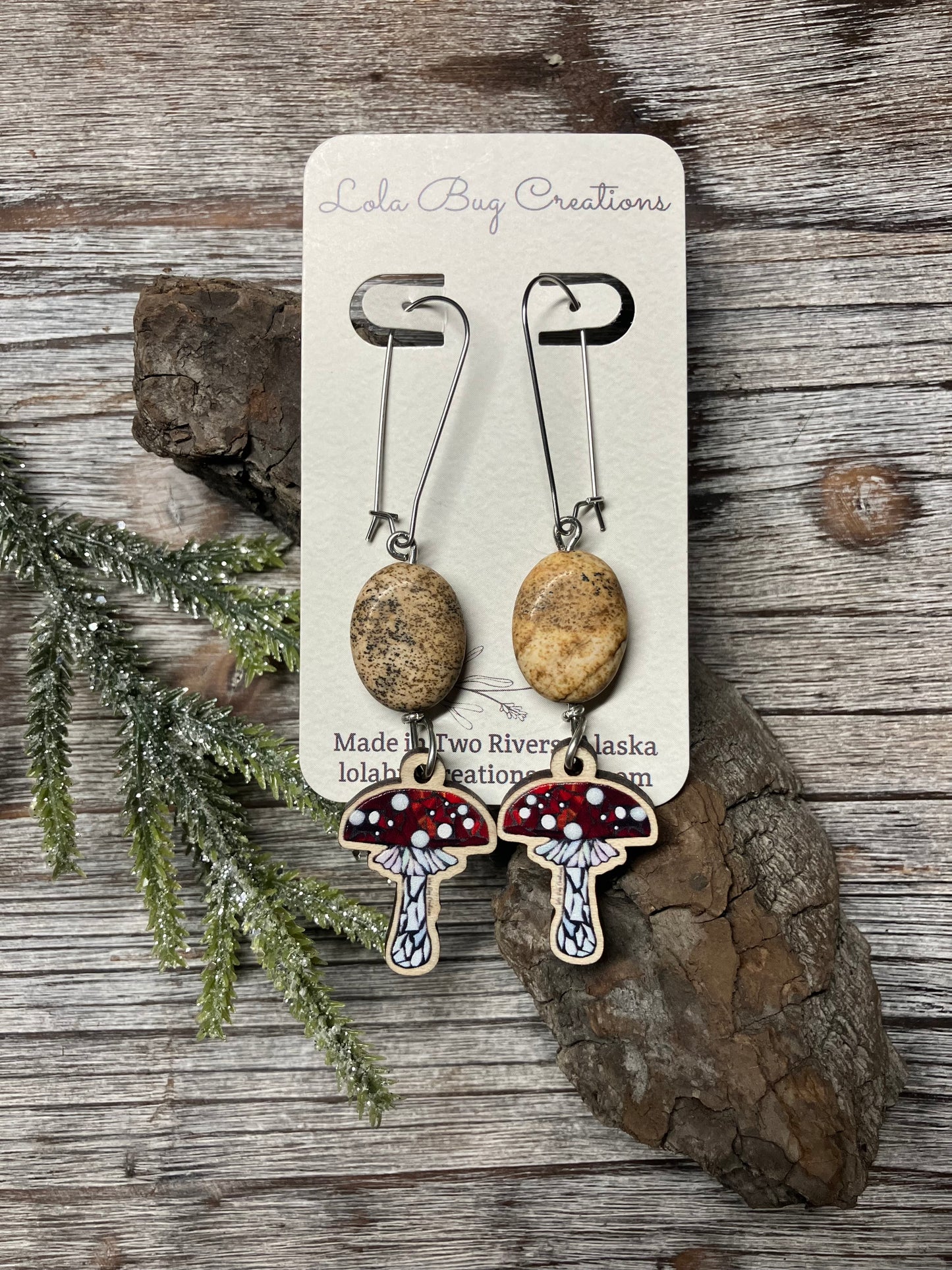 Amanita Wood Earrings