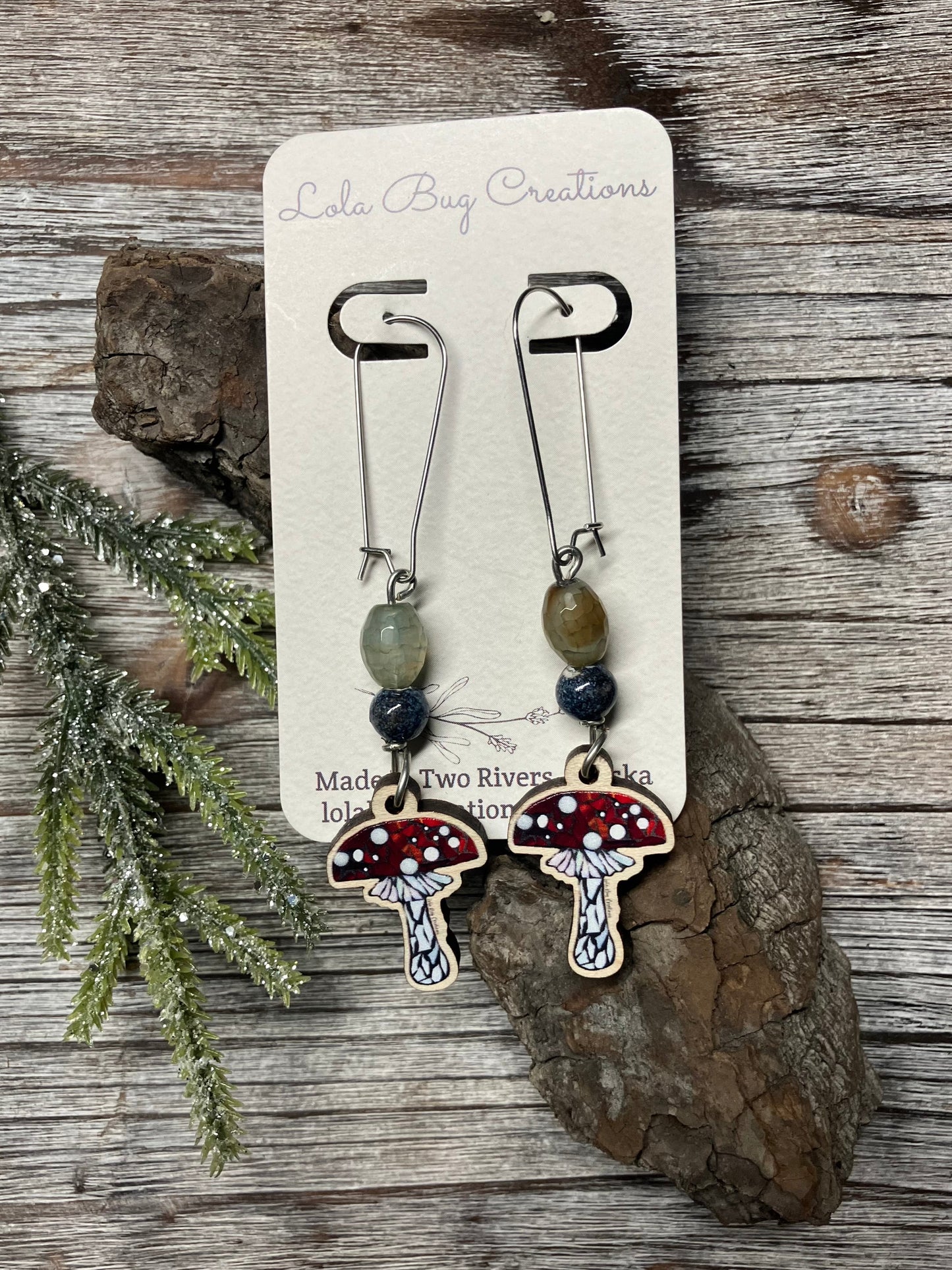 Amanita Wood Earrings