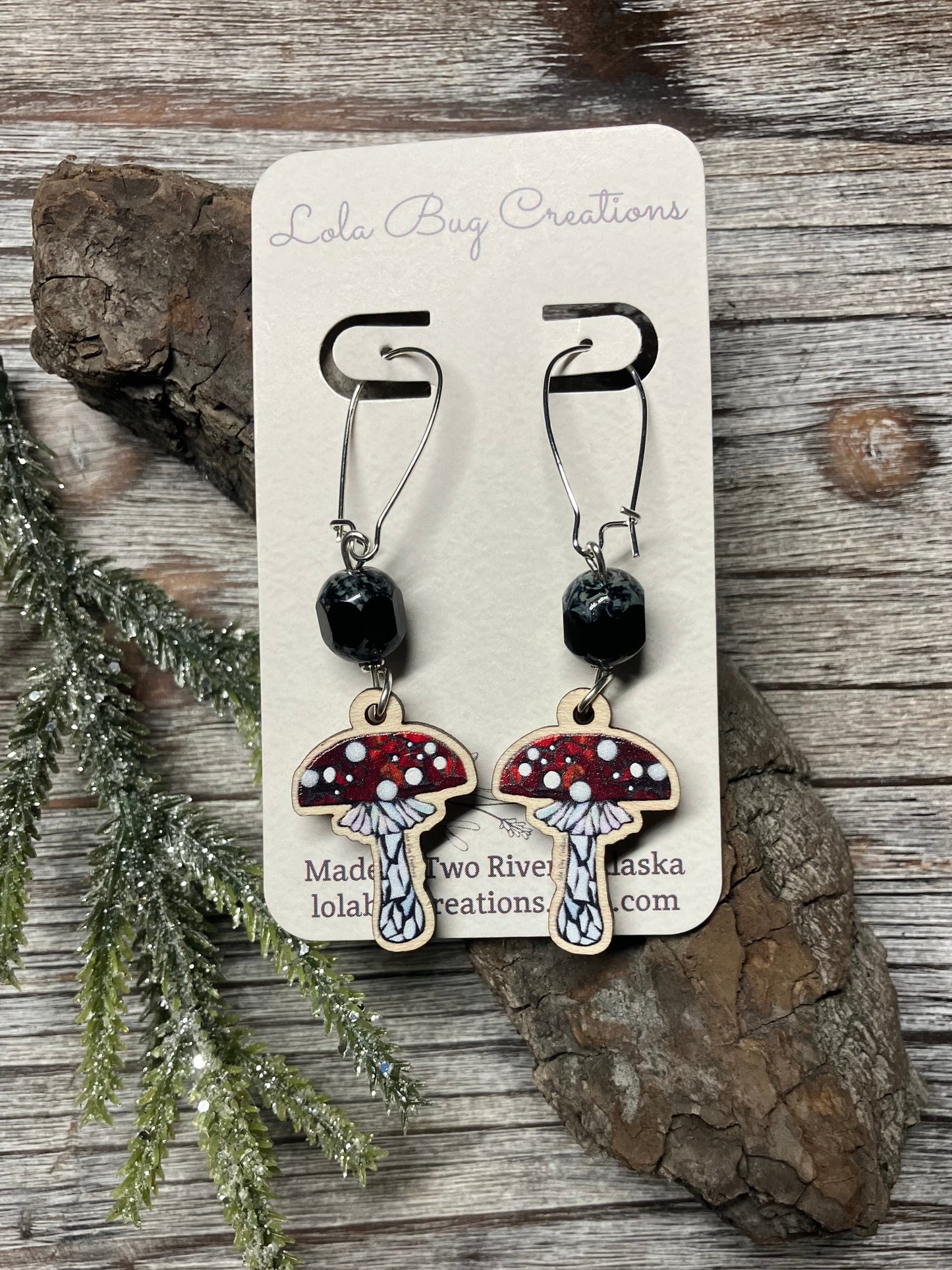 Amanita Wood Earrings