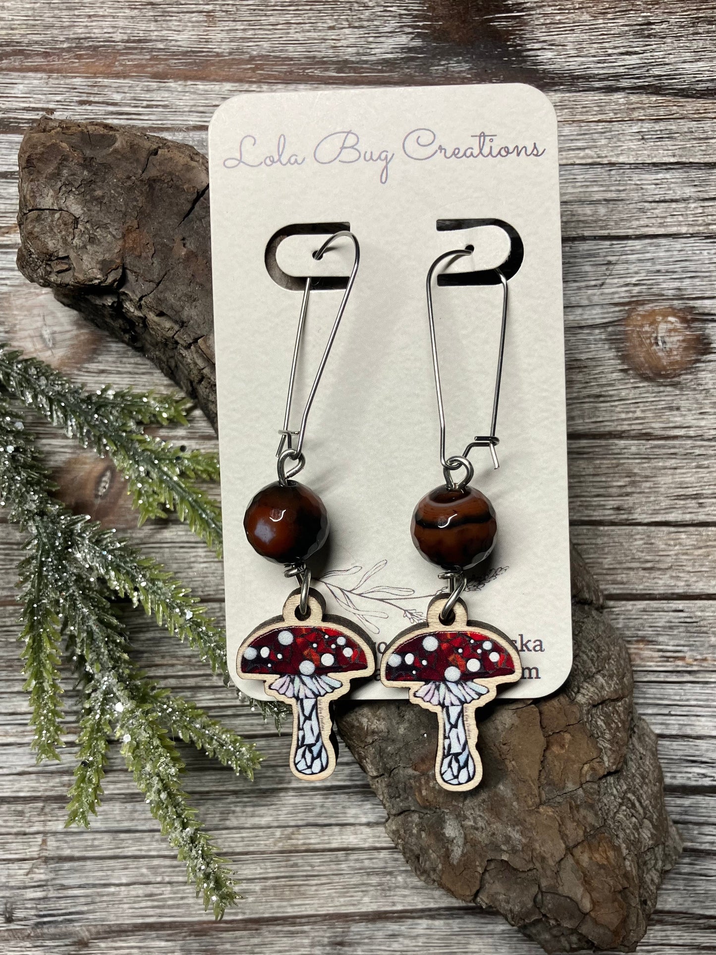 Amanita Wood Earrings