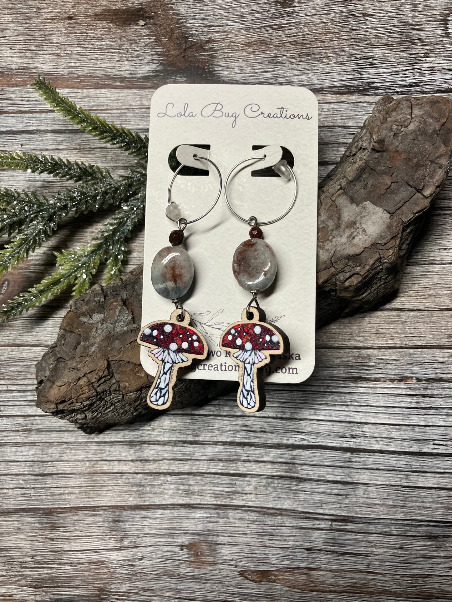 Amanita Wood Earrings