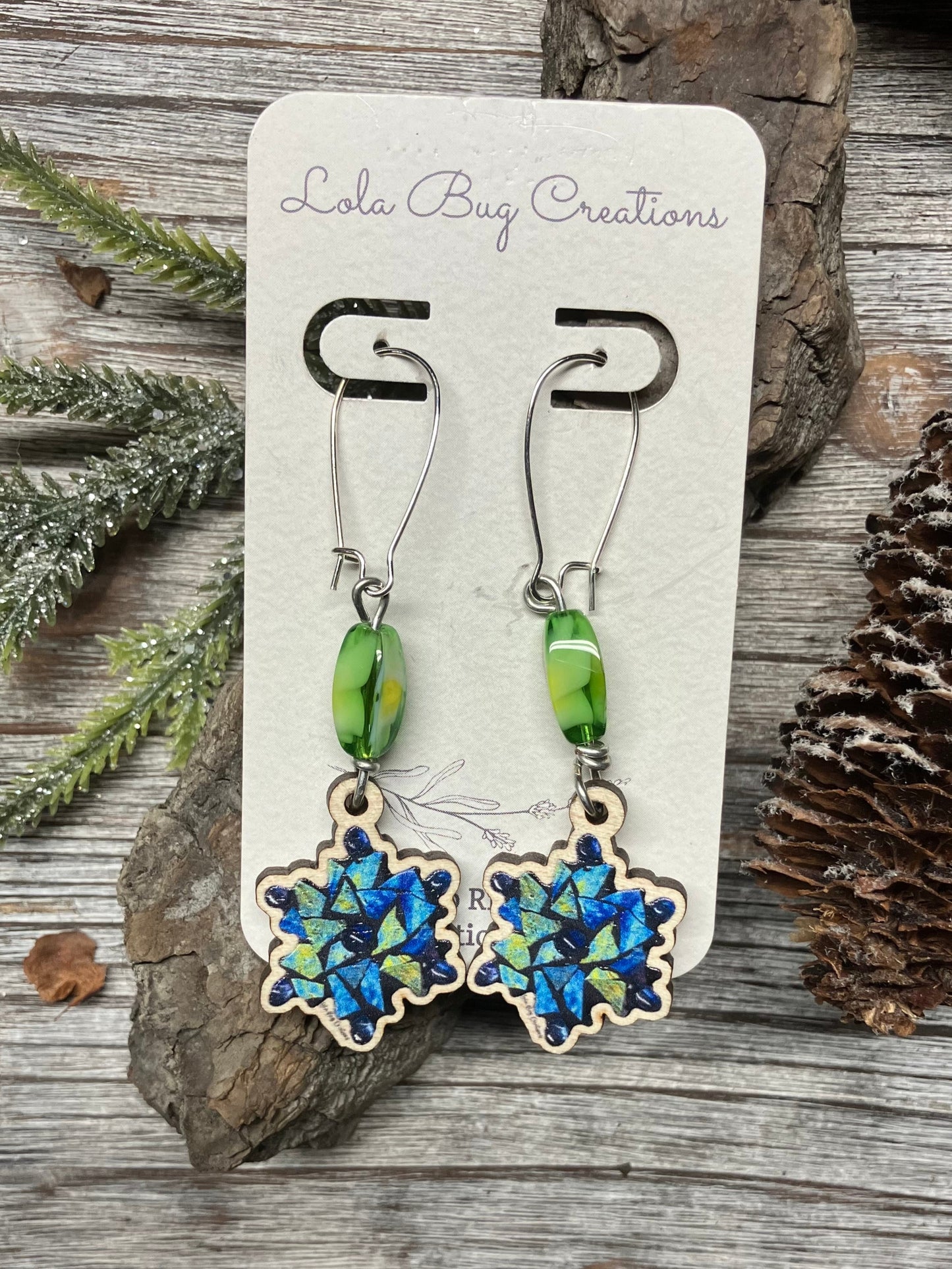 Snowflake Wood Earrings