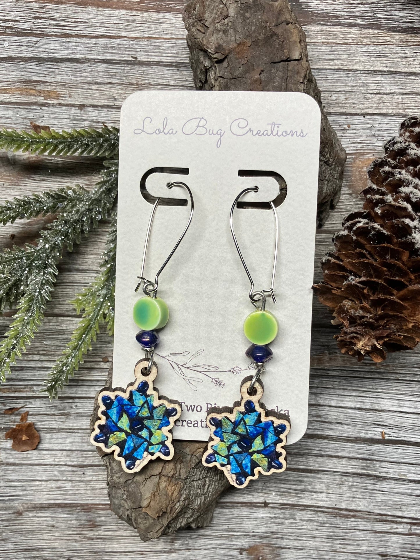 Snowflake Wood Earrings