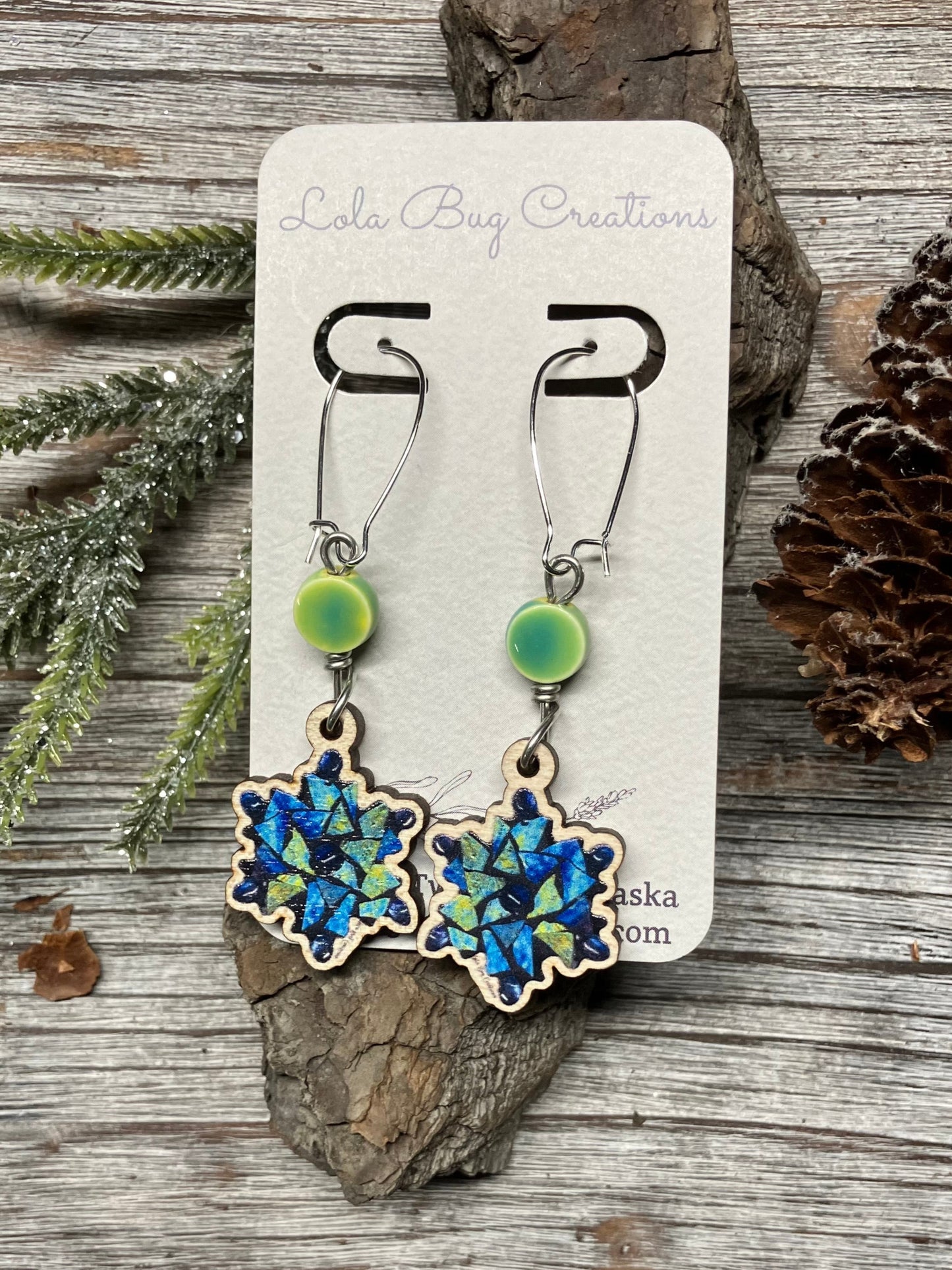 Snowflake Wood Earrings