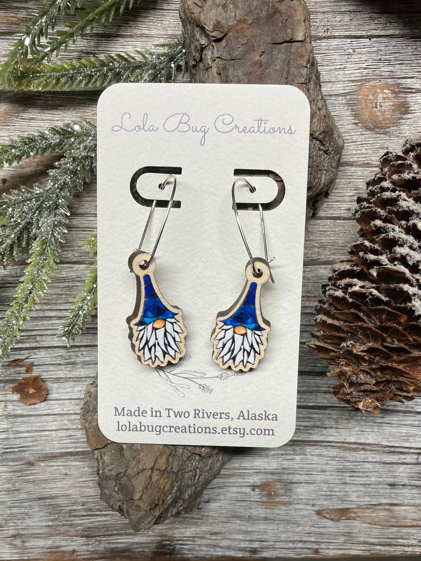 Gnome Wood Earrings