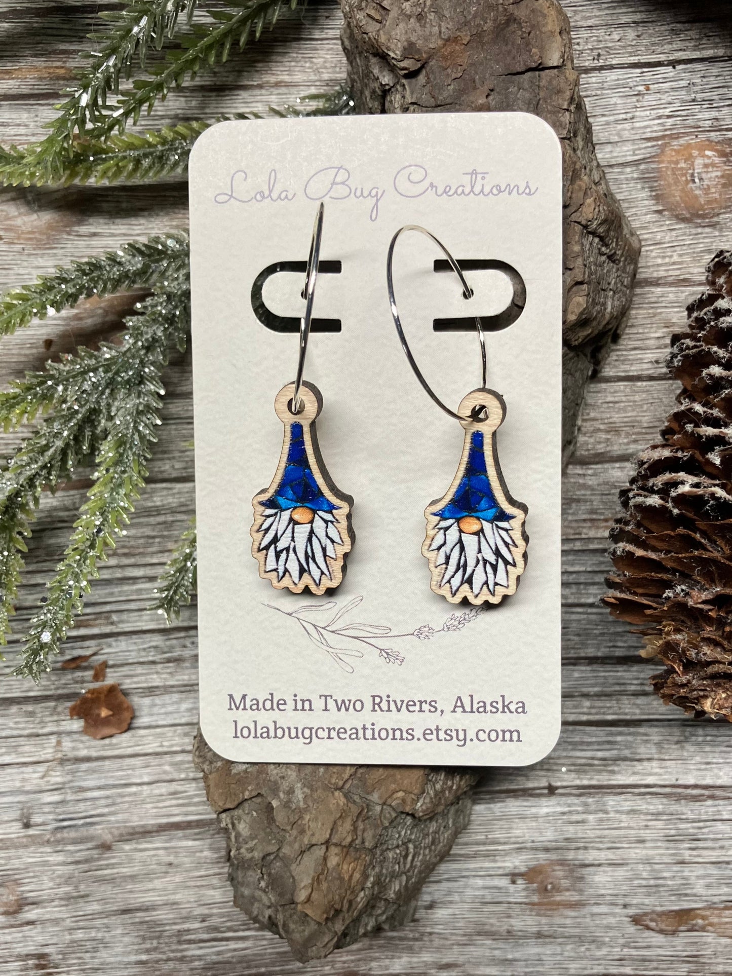 Gnome Wood Earrings