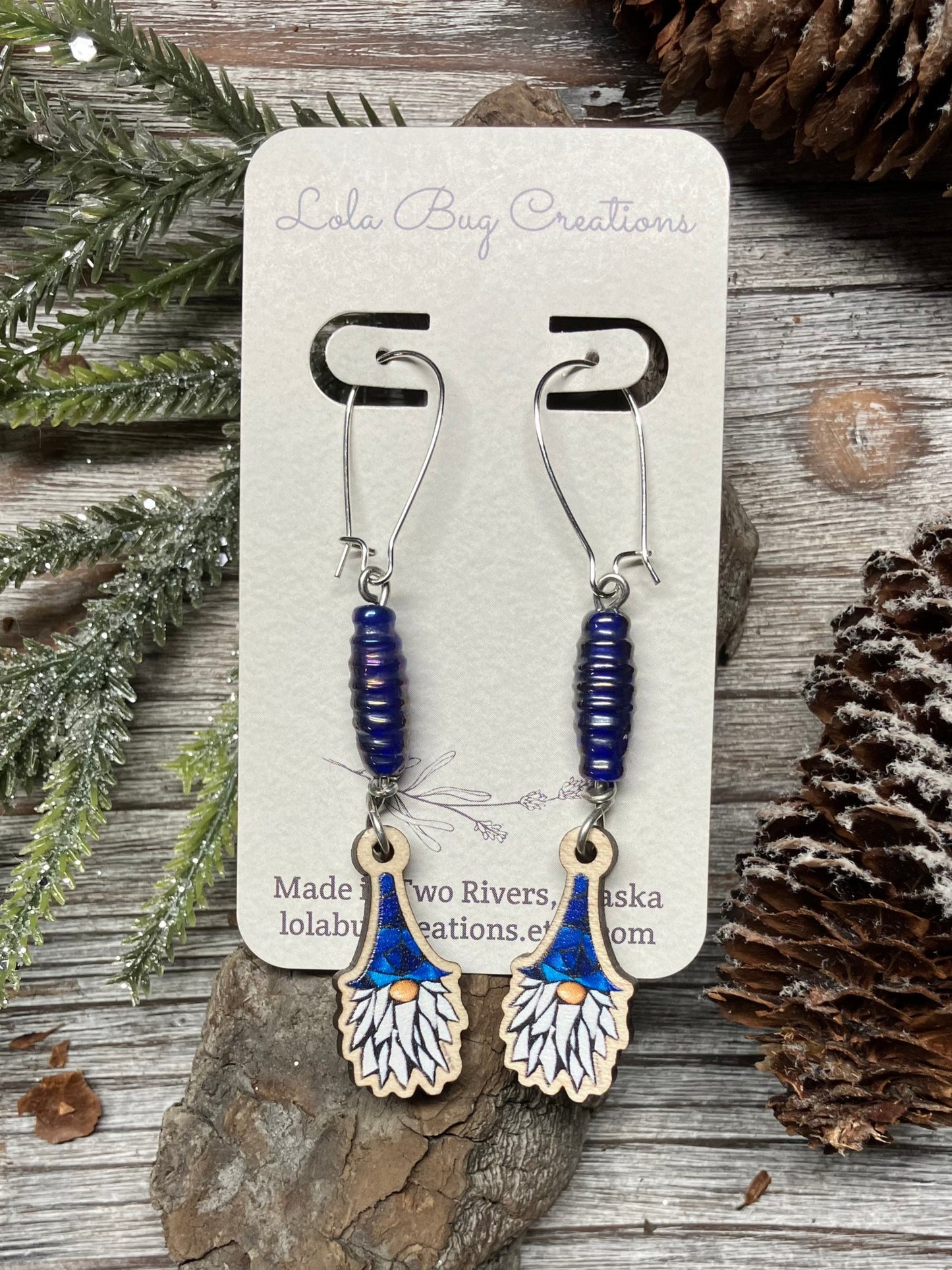 Gnome Wood Earrings