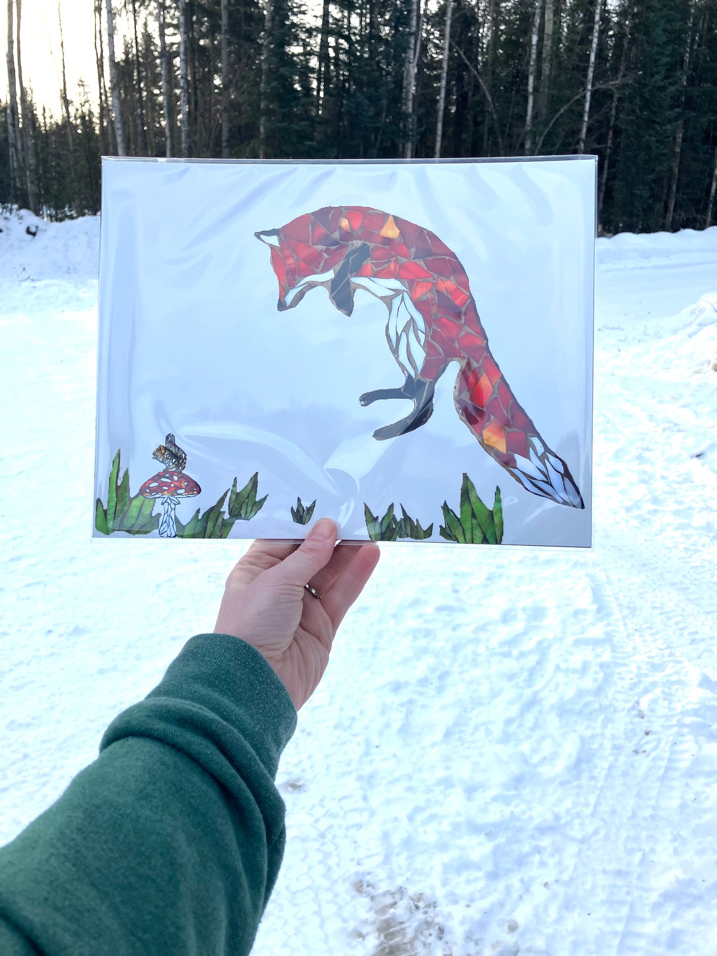 Jumping Fox Mosaic Print