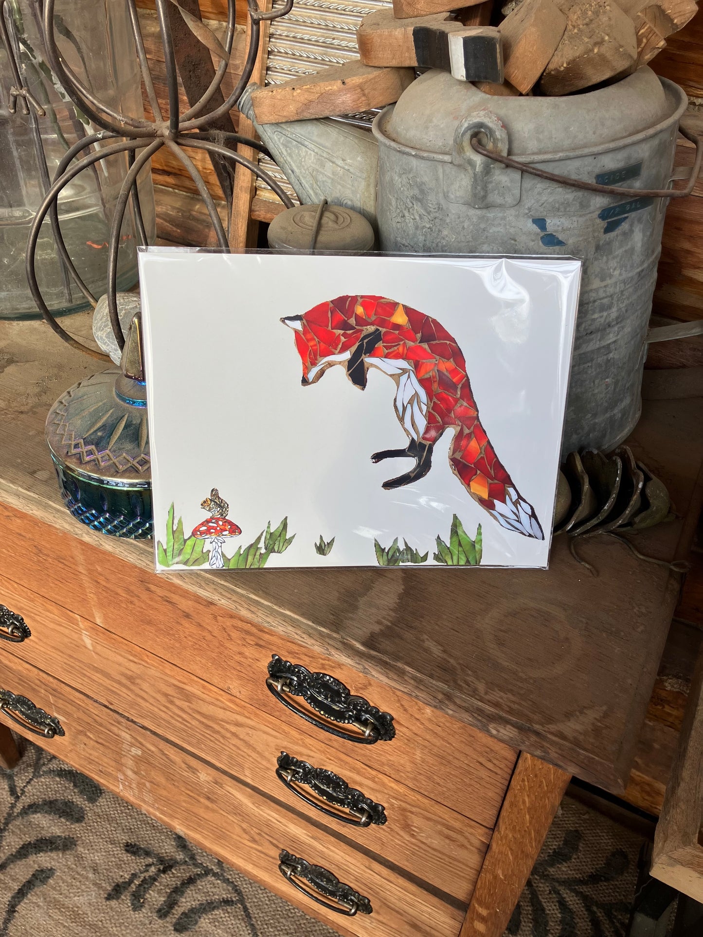 Jumping Fox Mosaic Print
