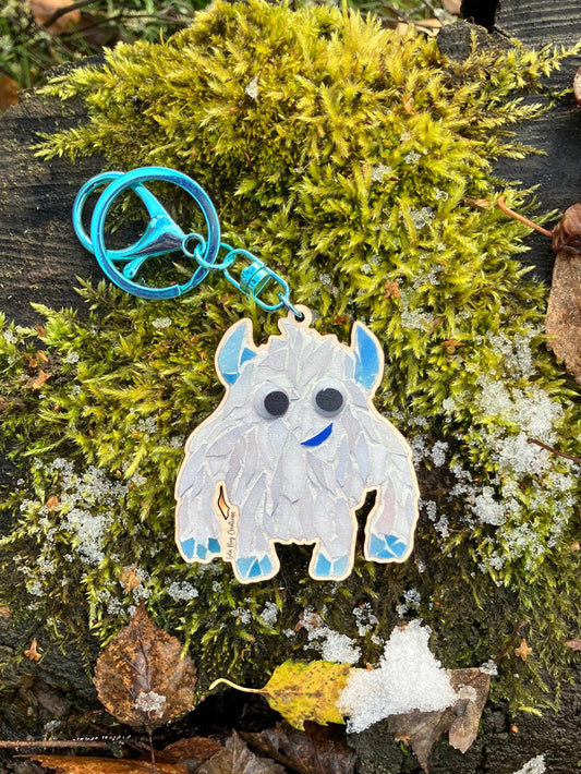 Yeti Wood Keychain