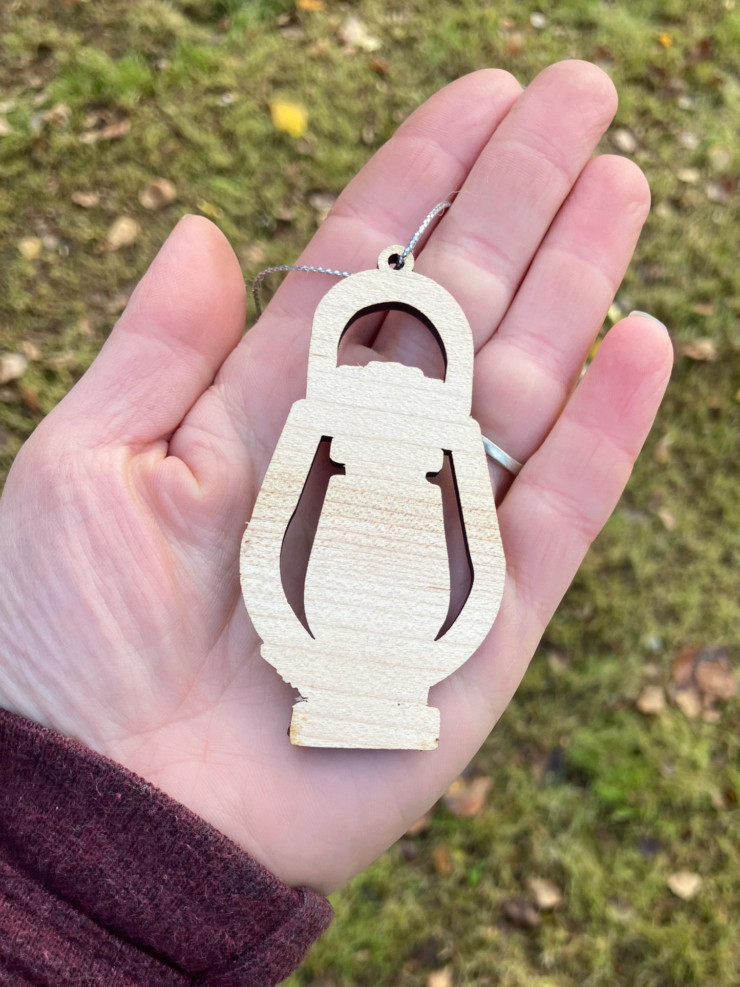 Red Lantern Wood Ornament