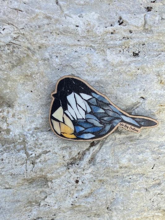 Chickadee Wood Magnet