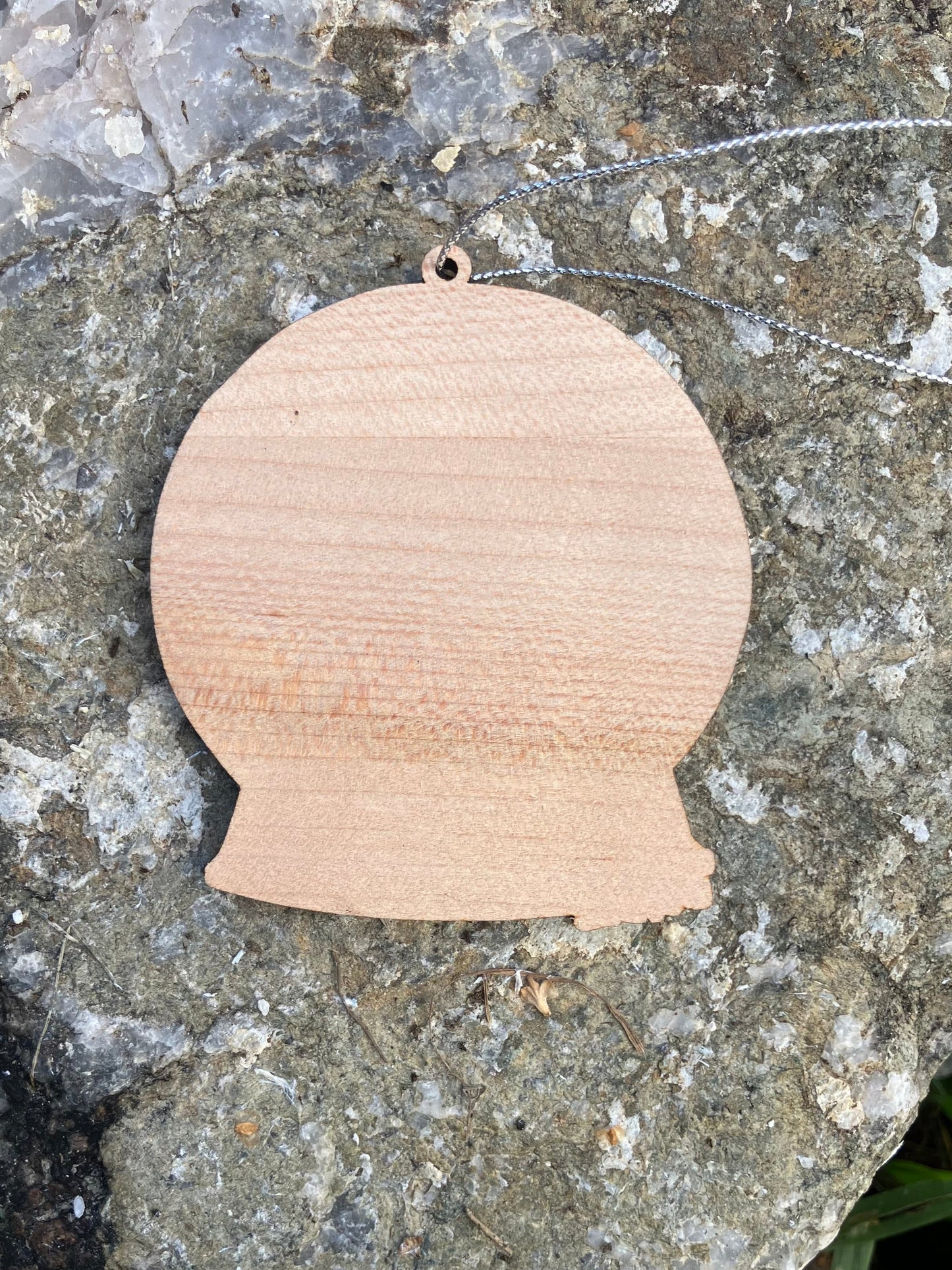 Howling At The Moon Snow Globe Wood Ornament