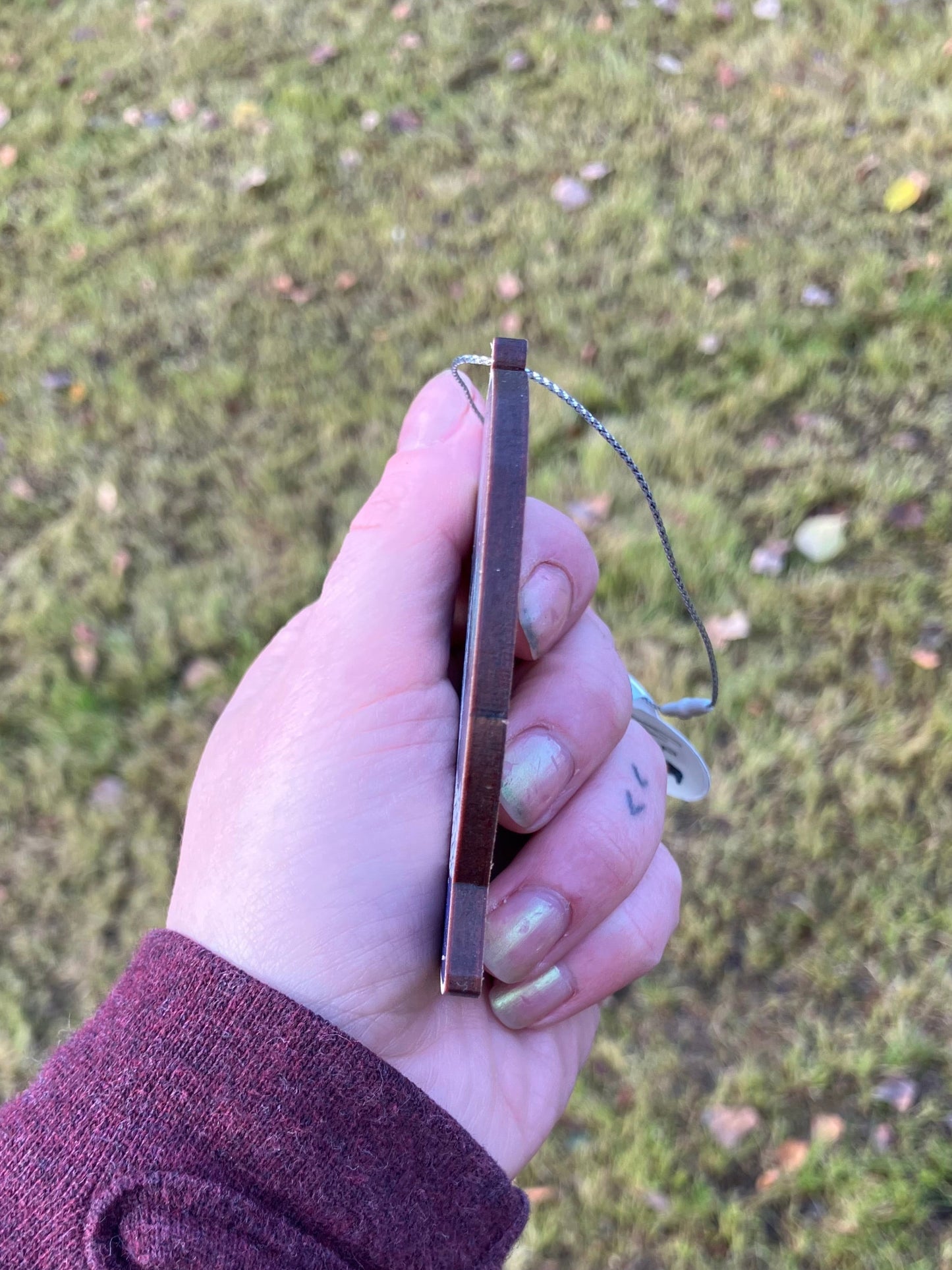 Howling At The Moon Snow Globe Wood Ornament